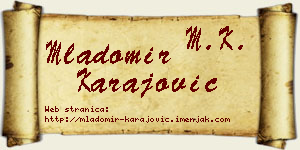 Mladomir Karajović vizit kartica